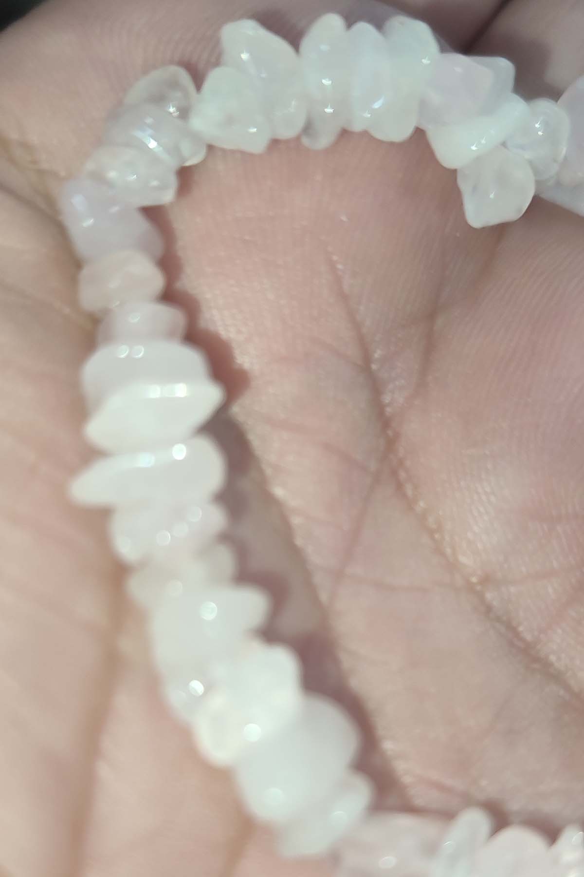 Pembe Kuvars Taşı Sıralı Natural Doğaltaş Bileklik - Görsel 3