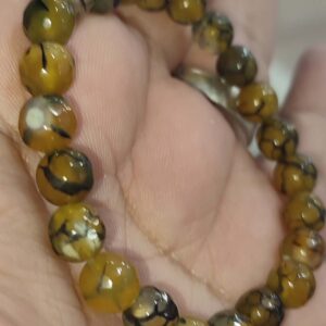 Akik Taşı Karıncalı Faset Kesim 8 mm Natural Doğaltaş Bileklik