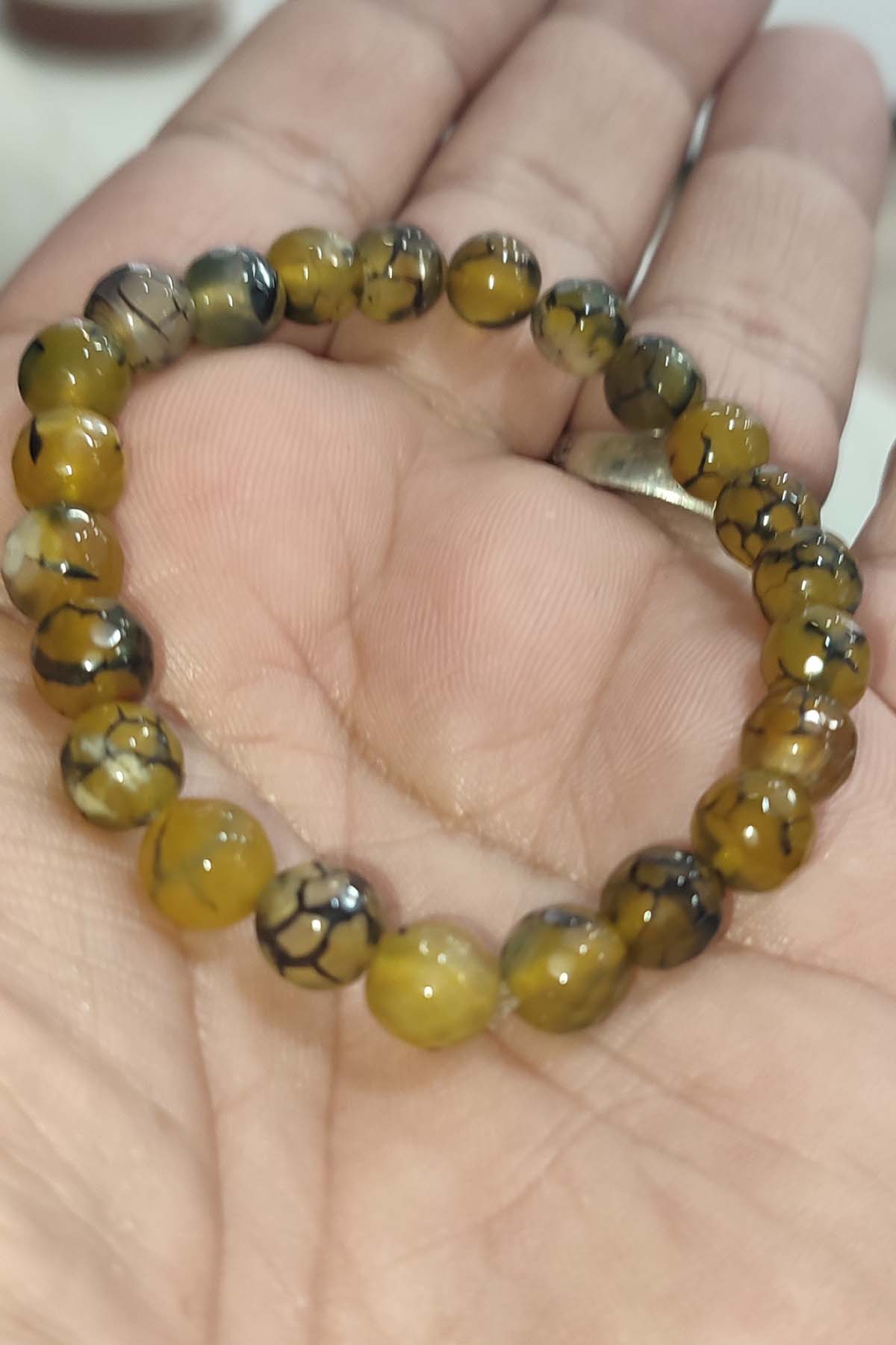 Akik Taşı Karıncalı Faset Kesim 8 mm Natural Doğaltaş Bileklik - Görsel 3