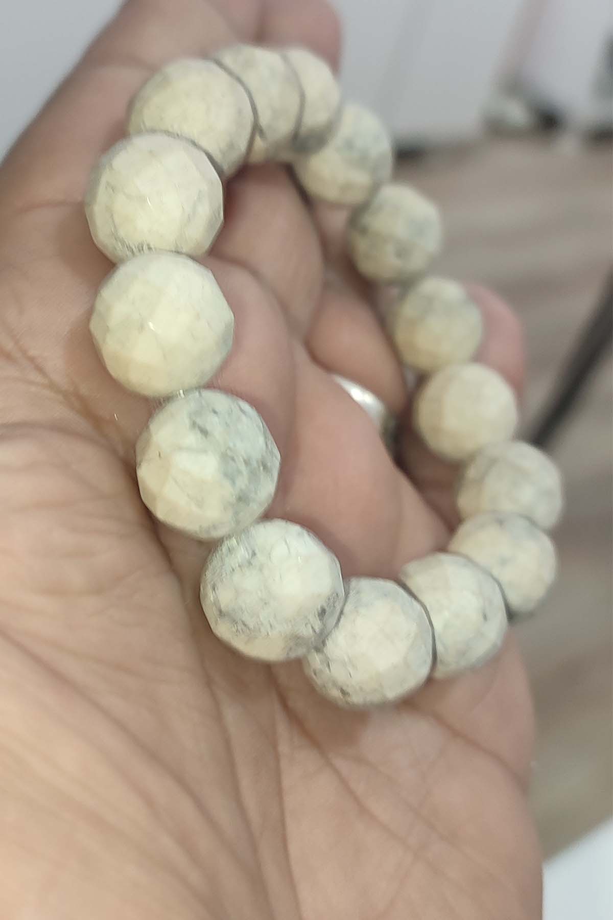 Gri Jasper Taşı 14 mm Faset Kesim Natural Doğaltaş Bileklik