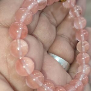 Gül Kuvars Taşı 8 mm Natural Doğaltaş Bileklik
