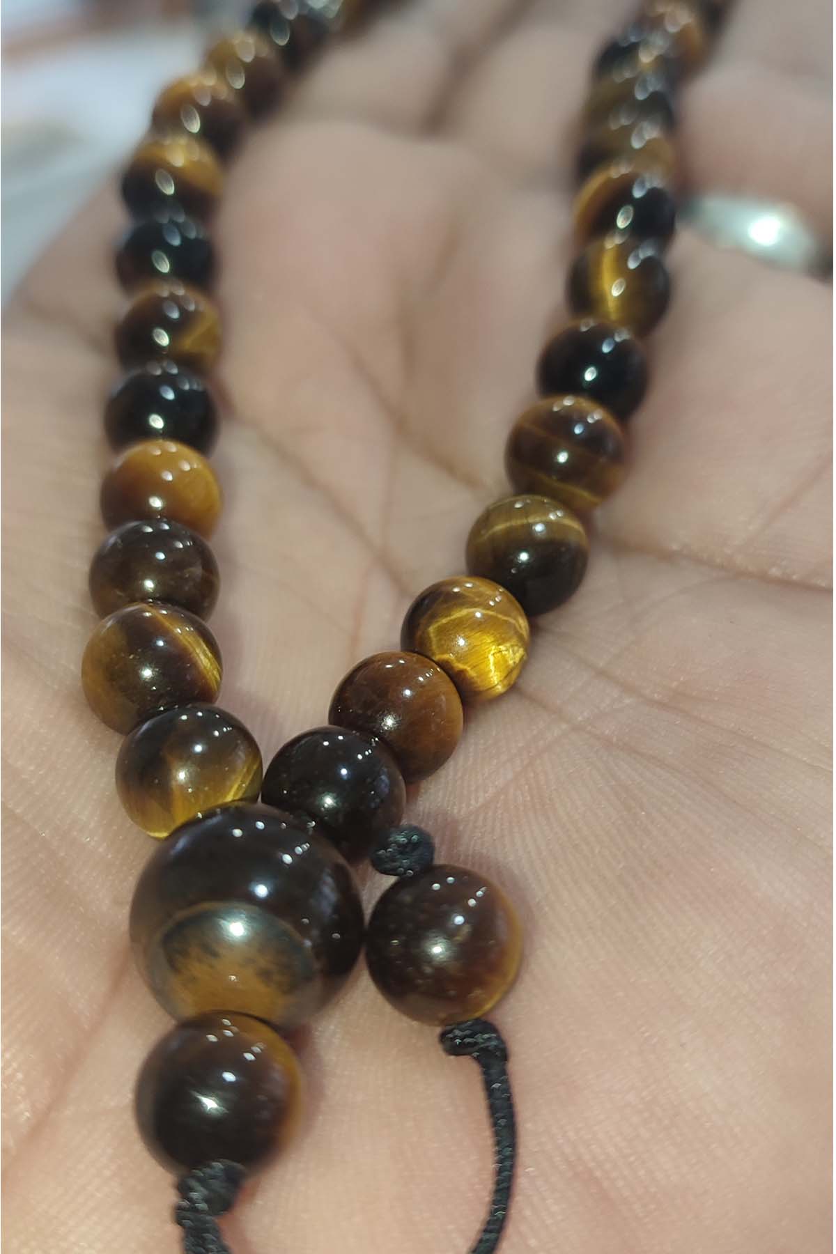 Kaplangözü Taşı 8 mm Natural Uçlu Doğaltaş Tesbih - Görsel 3