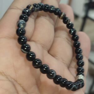 Siyah Akik 6 mm Natural Doğaltaş Bileklik