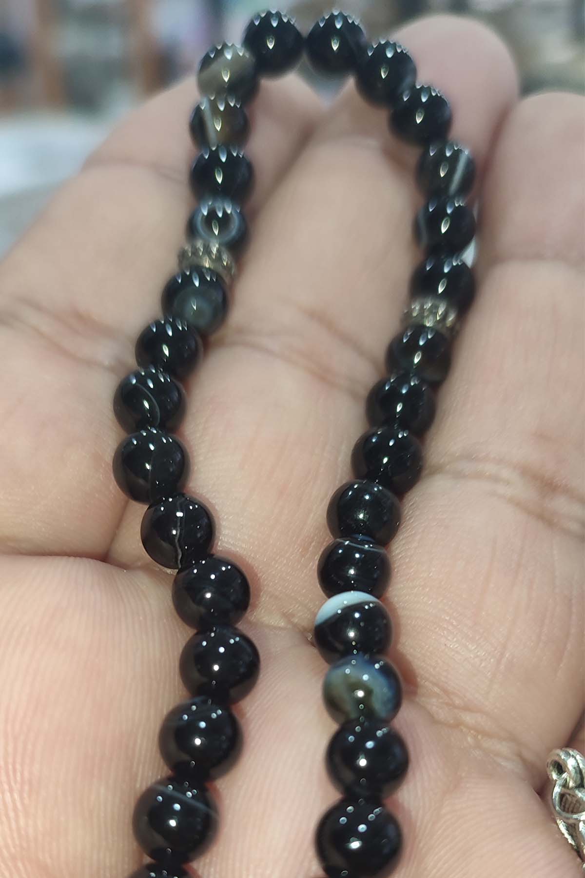 Siyah Akik 6 mm Natural Doğaltaş Tesbih - Görsel 2