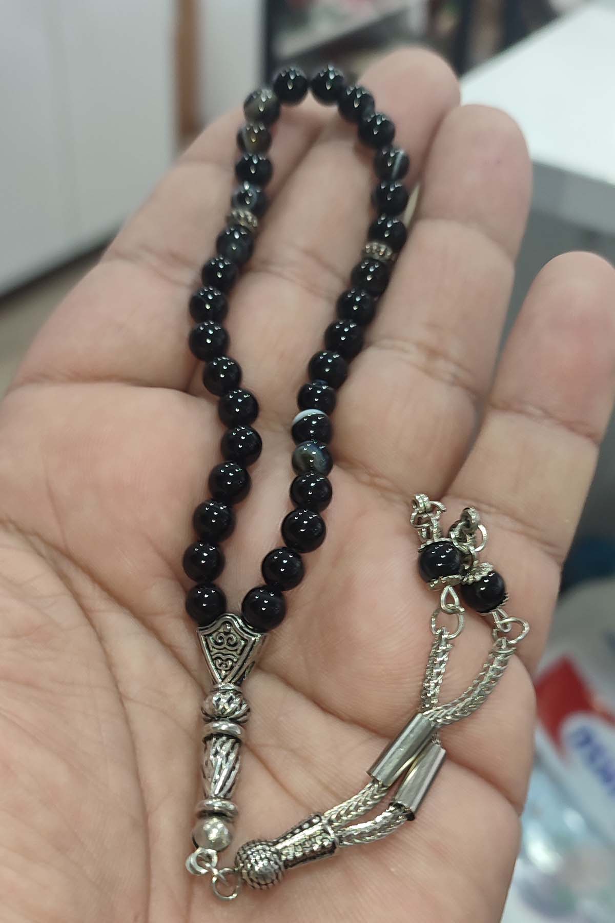 Siyah Akik 6 mm Natural Doğaltaş Tesbih