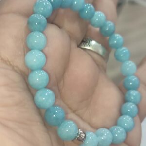Akuamarin Taşı 8 mm Natural Doğaltaş Bileklik