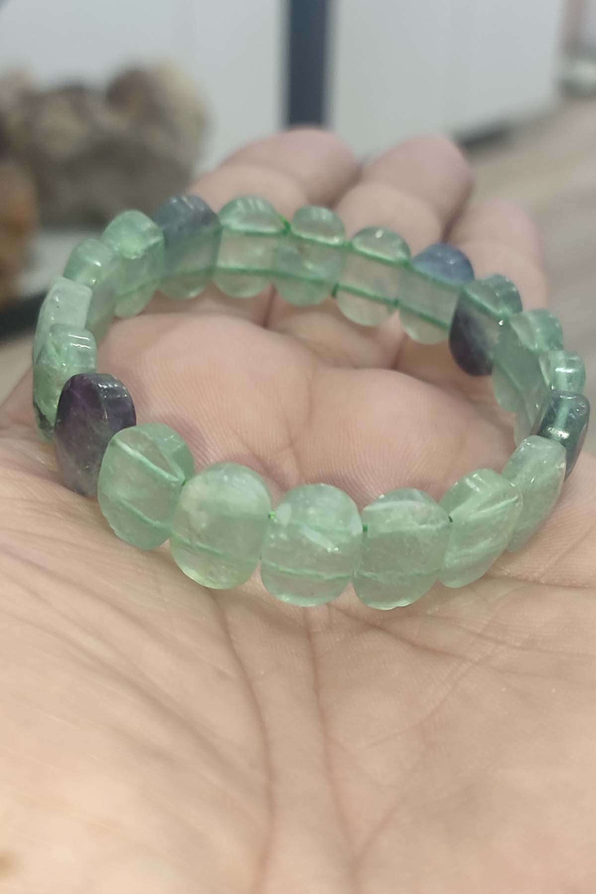 Florit Taşı Rolex Faset Kesim Natural Doğaltaş Bileklik - Görsel 3
