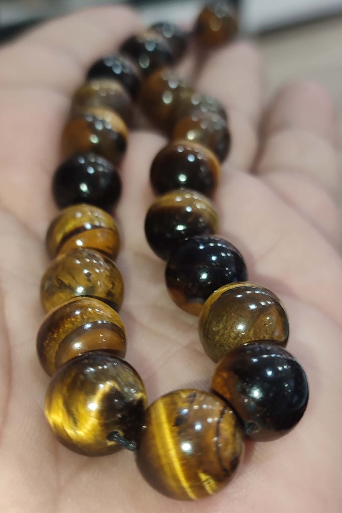 Kaplangözü Taşı 12 mm Natural Doğaltaş Tesbih - Görsel 2
