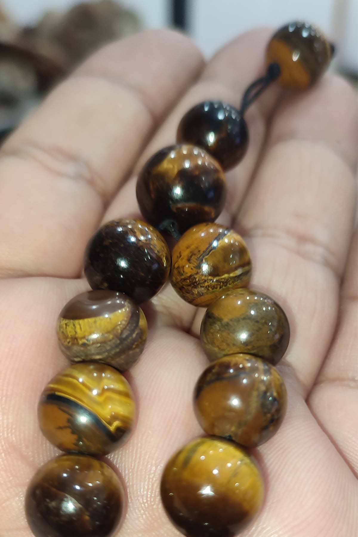 Kaplangözü Taşı 12 mm Natural Doğaltaş Tesbih - Görsel 3