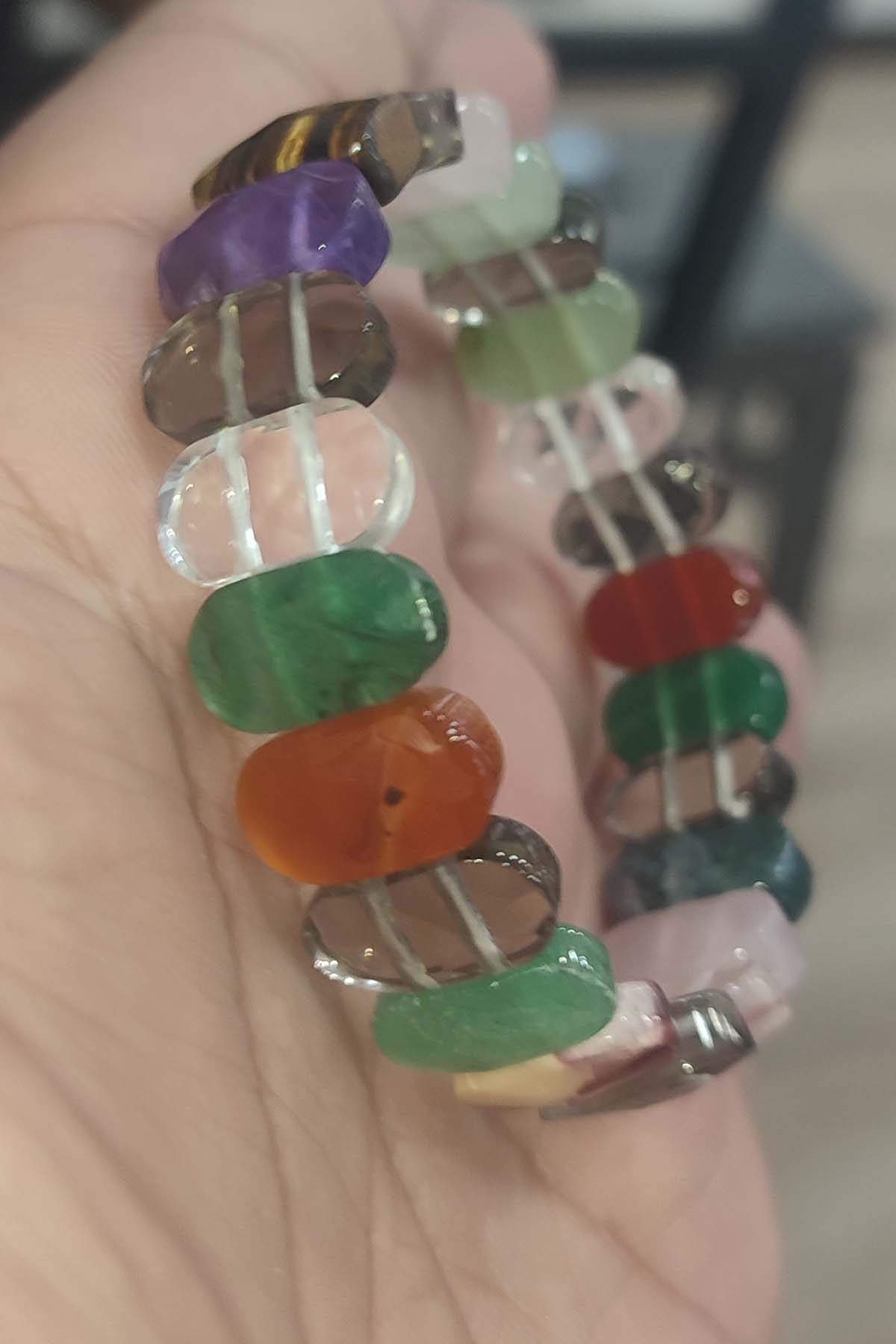 Karışık Taşlı Rolex Faset Kesim Natural Doğaltaş Bileklik
