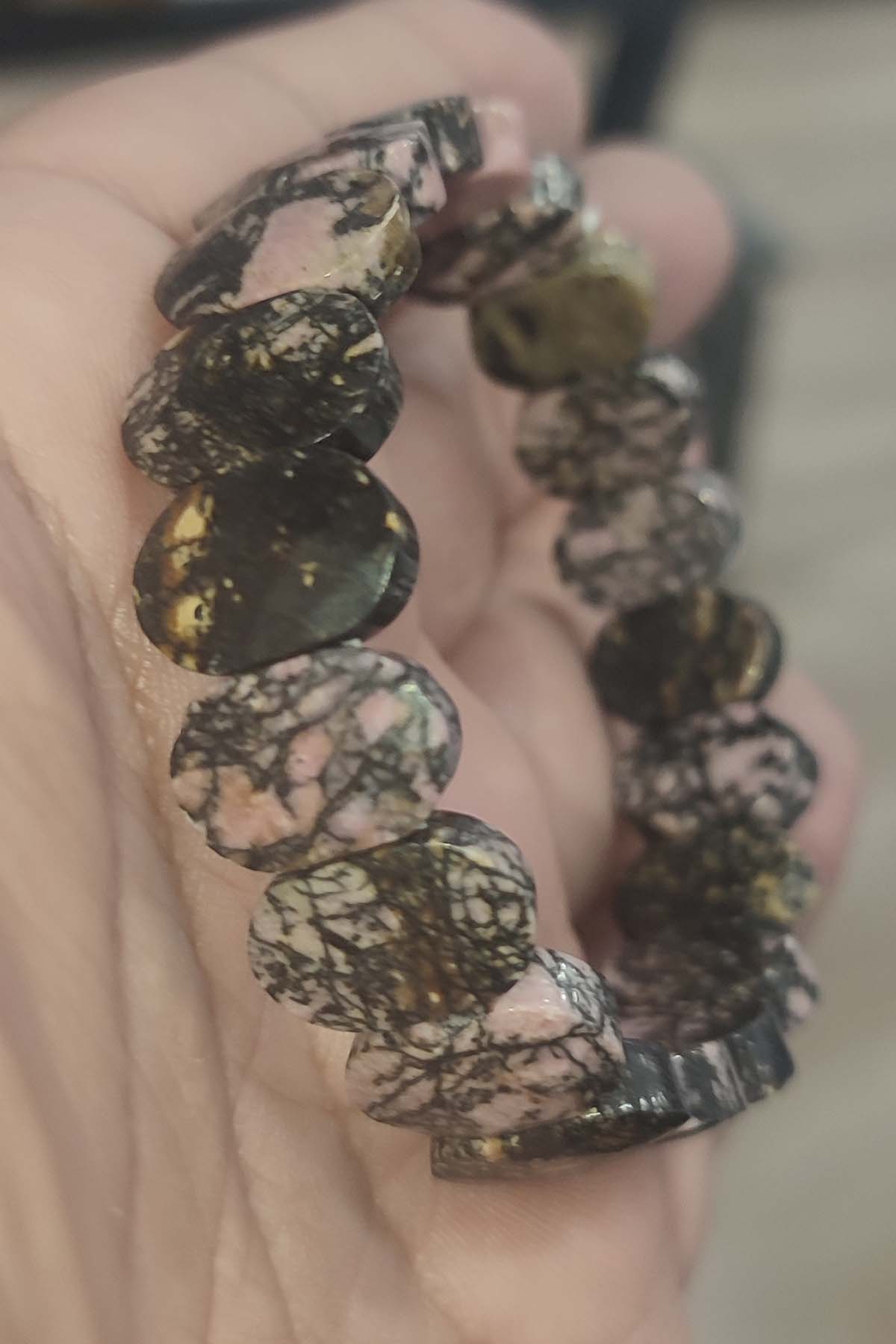 Rodonit Taşı Rolex Faset Kesim Natural Doğaltaş Bileklik