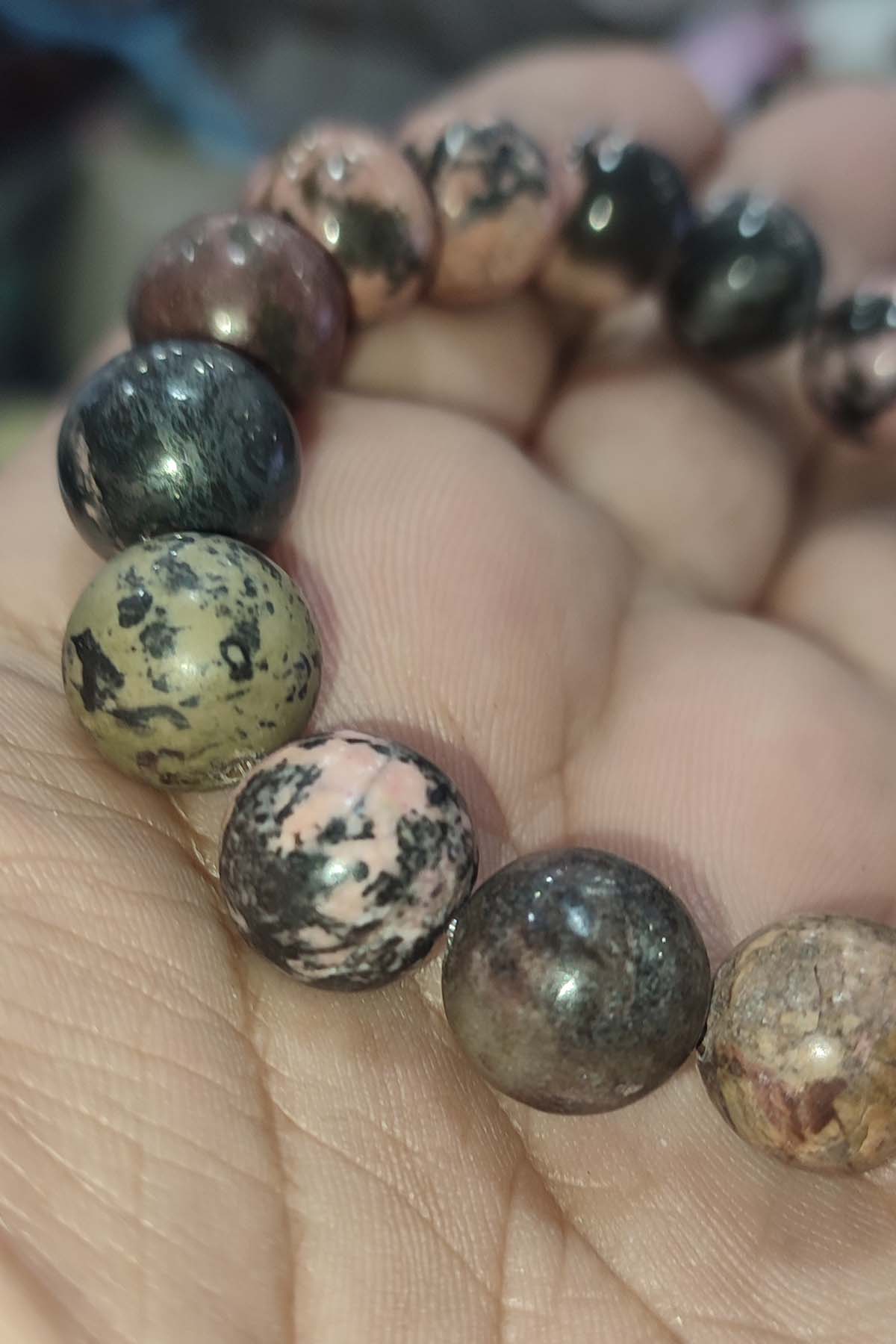 Rodonite Taşı 12 mm Natural Doğaltaş Bileklik - Görsel 2