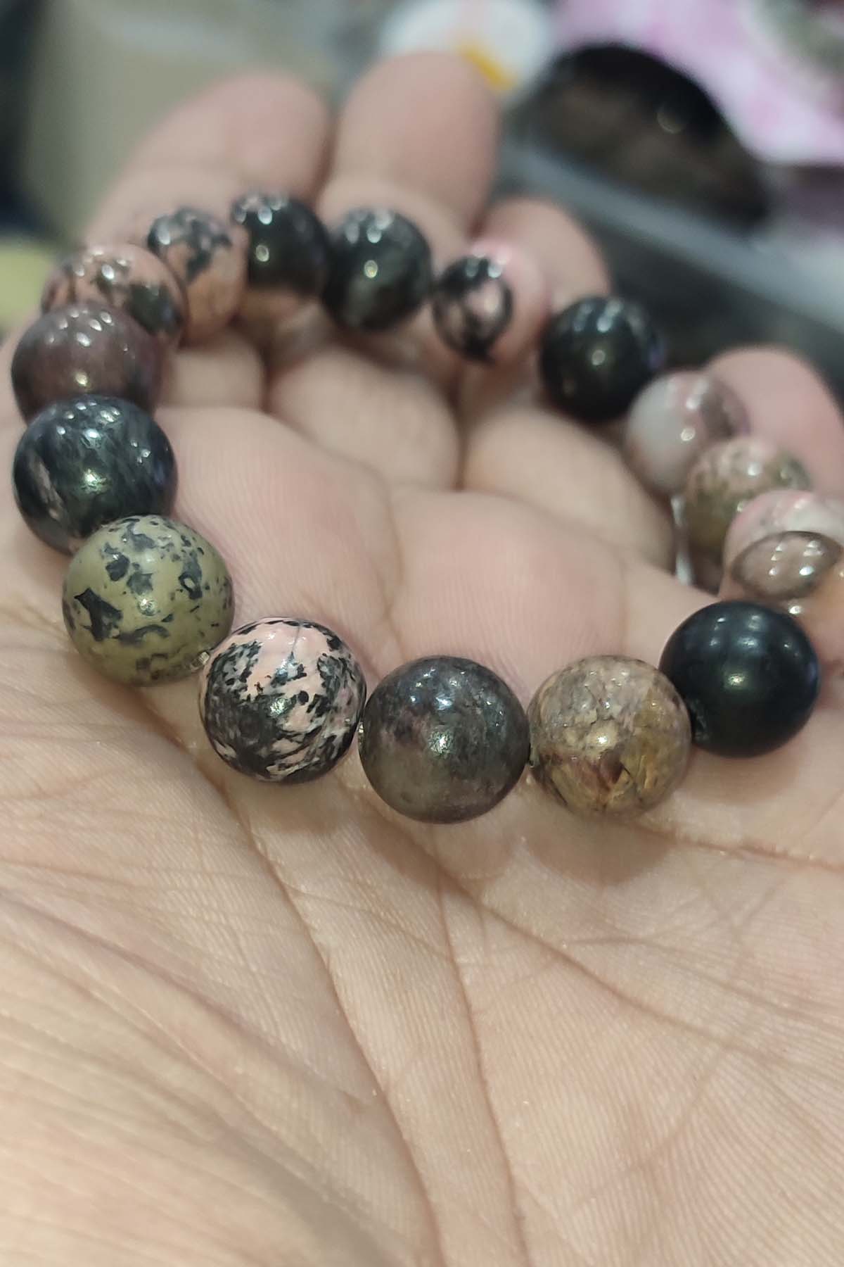 Rodonite Taşı 12 mm Natural Doğaltaş Bileklik - Görsel 3