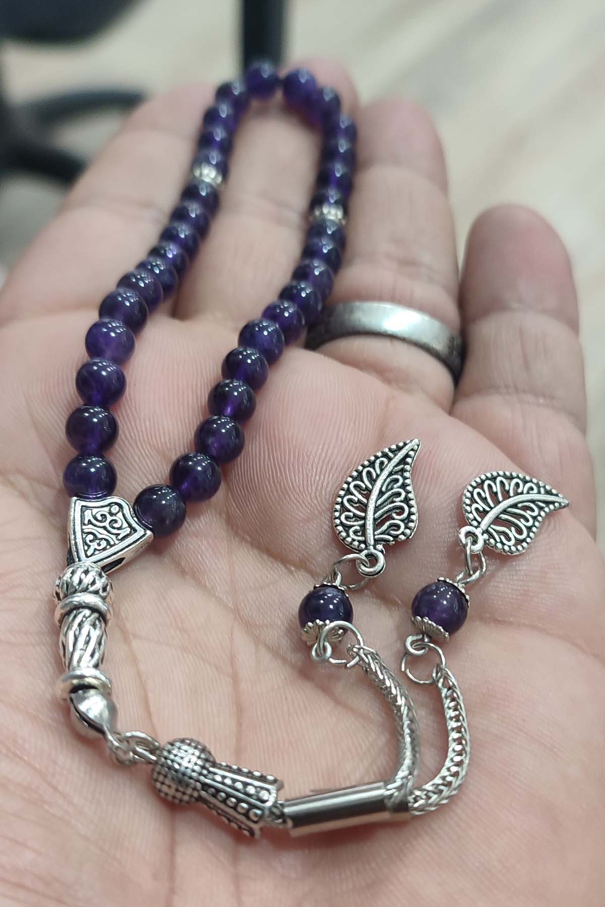 Ametist Taşı 6 mm Natural Doğaltaş Tesbih - Görsel 3