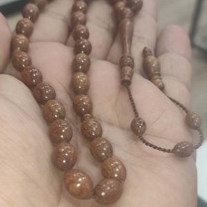 Gül Ağacı 8 x 12 mm Natural Ağaç Tesbih