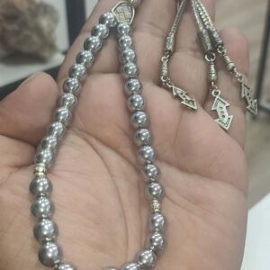 Hematit Taşı Gri 8 mm Natural Doğaltaş Tesbih