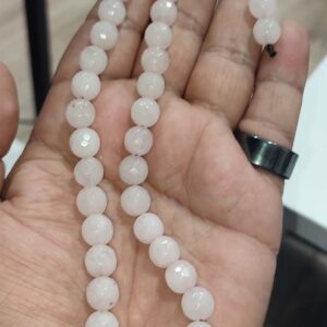 Pembe Kuvars 10 mm Faset Kesim Natural Doğaltaş Tesbih