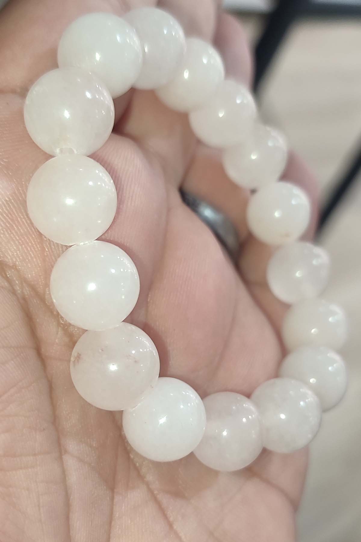 Pembe Kuvars 12 mm Natural Doğaltaş Bileklik