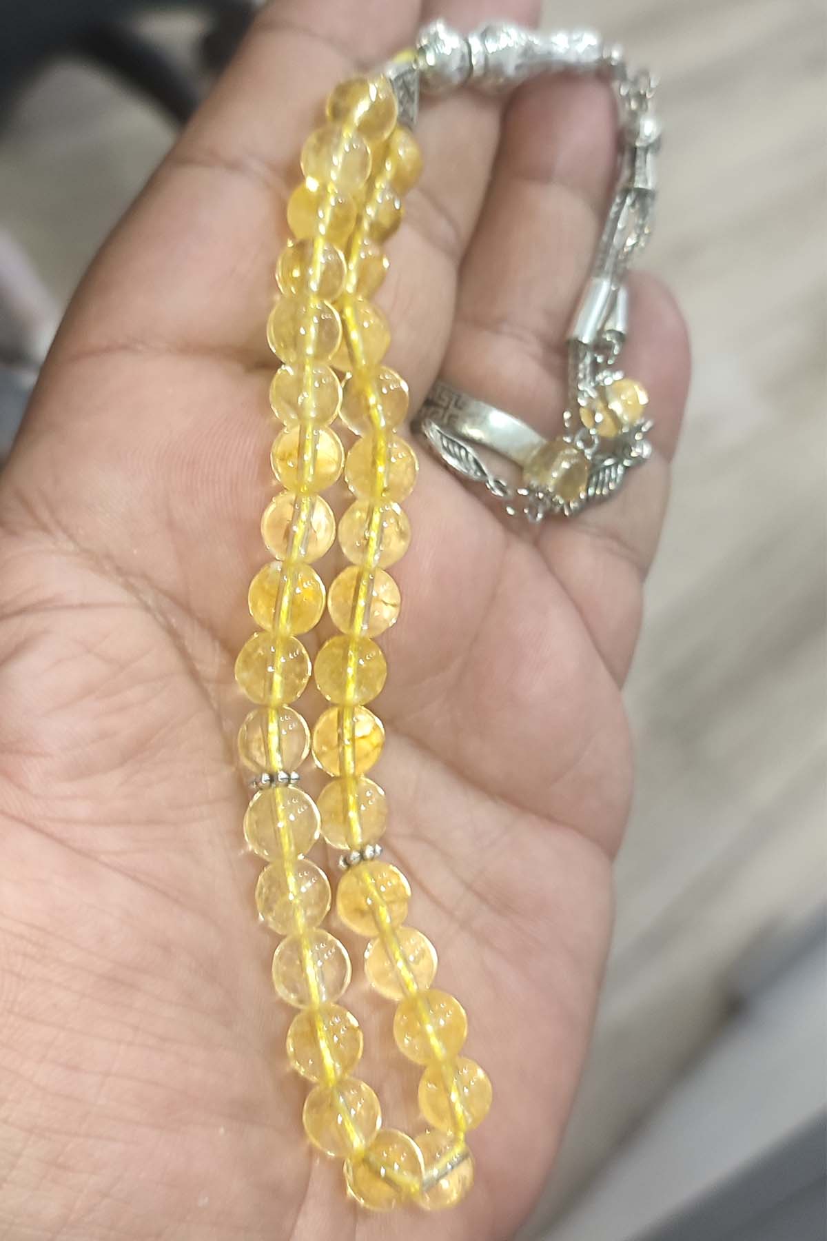 Sitrin Taşı 8 mm Natural Doğaltaş Tesbih - Görsel 3