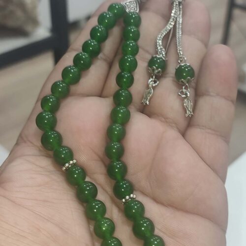 Yeşil Akik Natural Doğaltaş Taşı 8 mm Tesbih