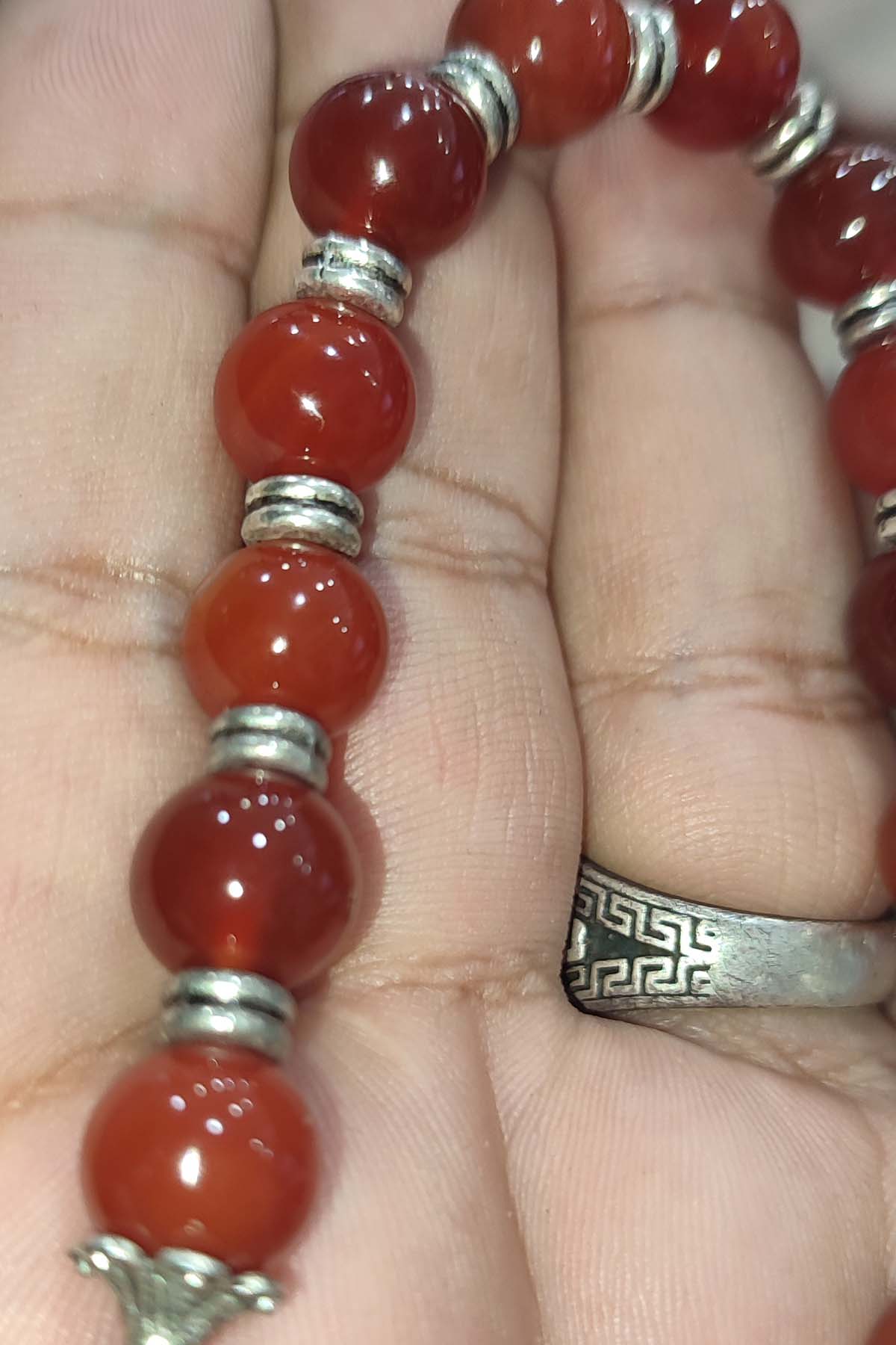 Kahve Akik Taşı 10 mm Natural Doğaltaş Zaza Tesbih - Görsel 2