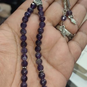 Ametist Taşı 6 mm Faset Kesim Natural Doğaltaş Tesbih