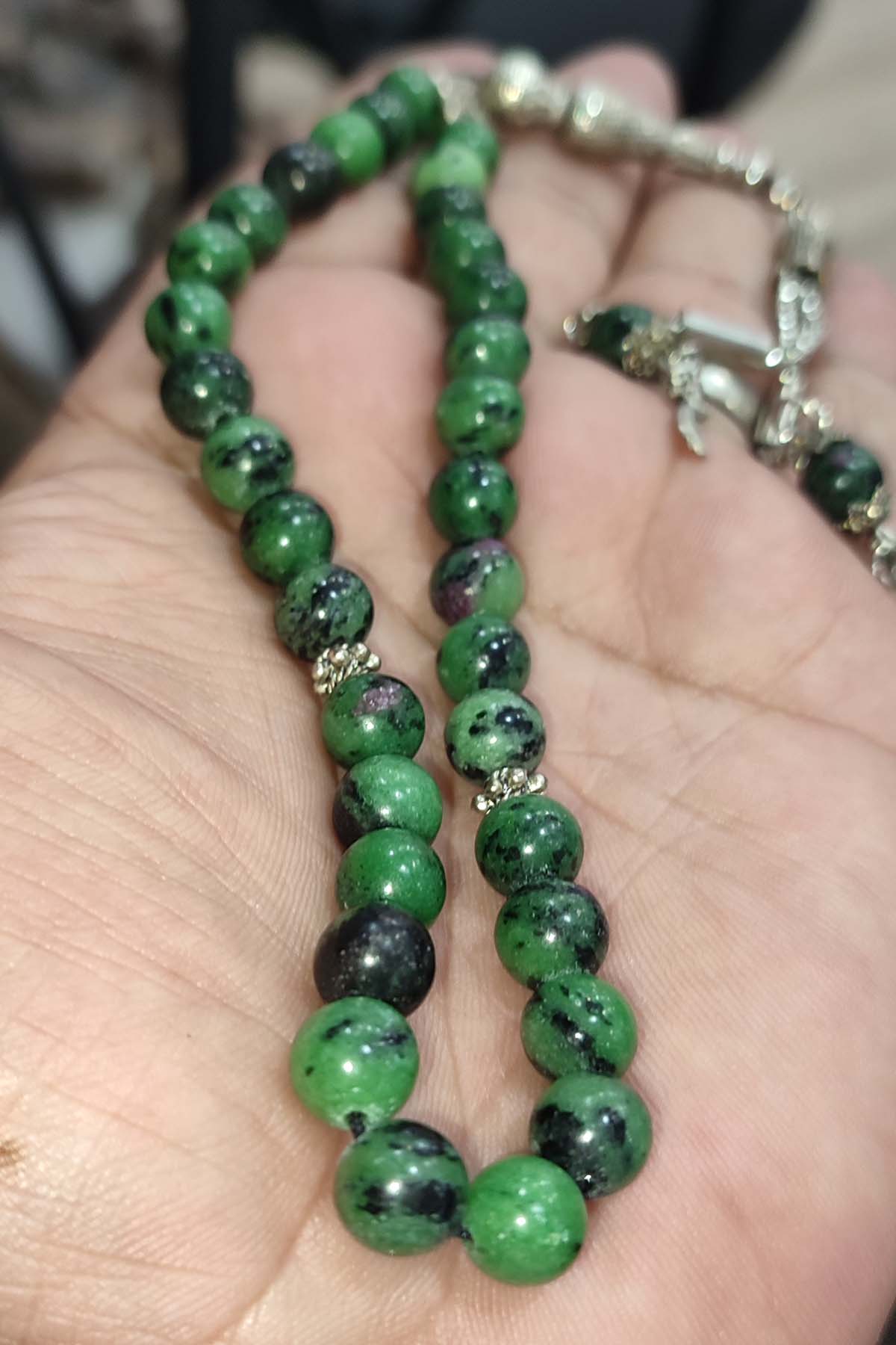 Anyolit Taşı 8 mm Natural Doğaltaş Tesbih - Görsel 3