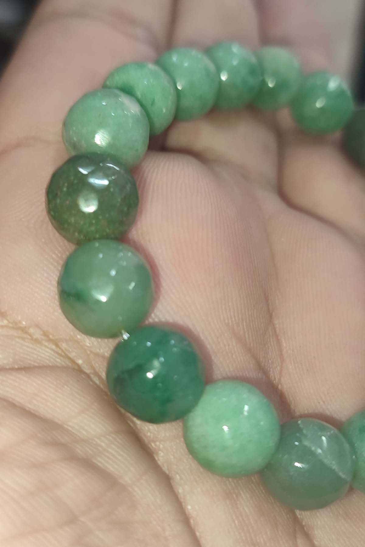 Aventurin Taşı 10 mm Faset Kesim Natural Doğaltaş Bileklik - Görsel 2