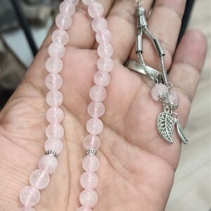Pembe Kuvars 8 mm Natural Doğaltaş Tesbih