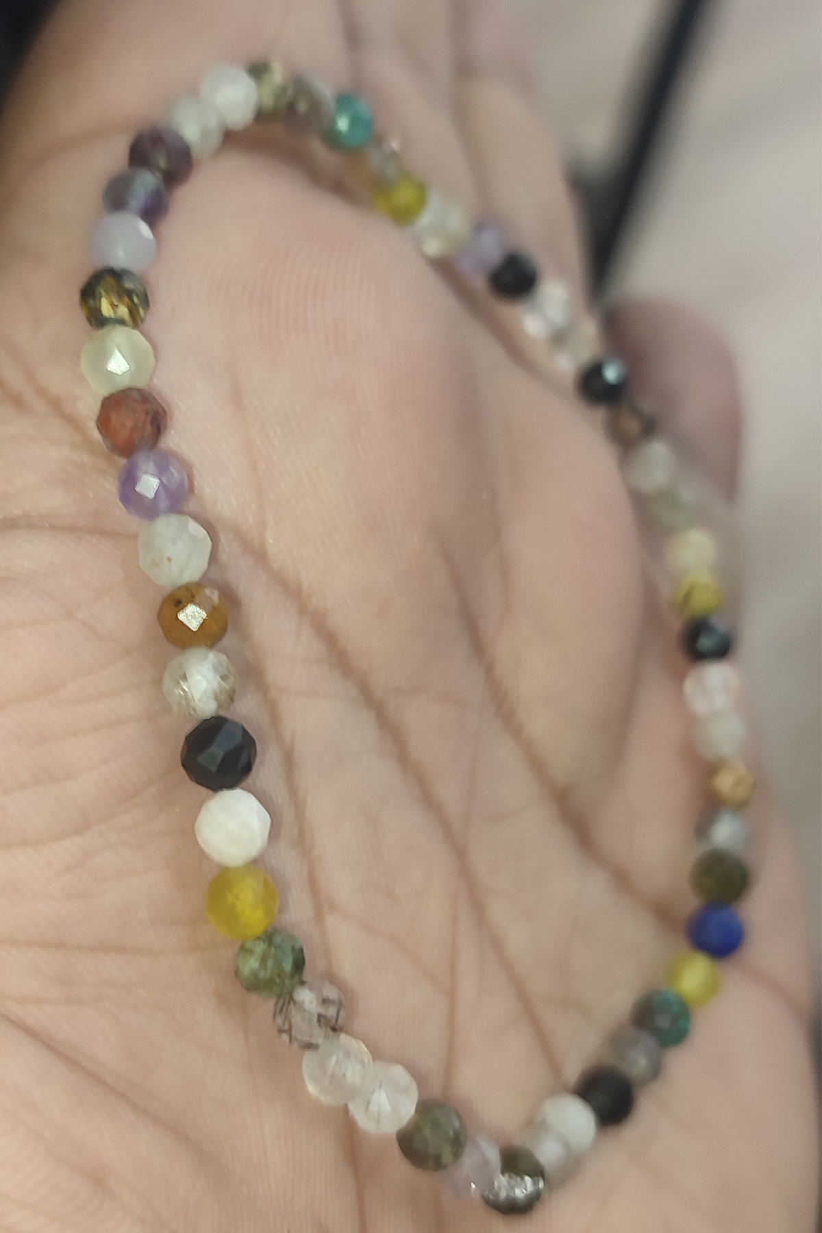 Akik Renkli 3 mm Faset Kesim Natural Doğaltaş Bileklik