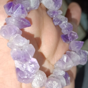 Çiçek Ametist Taşı Ham Natural Doğaltaş Bileklik