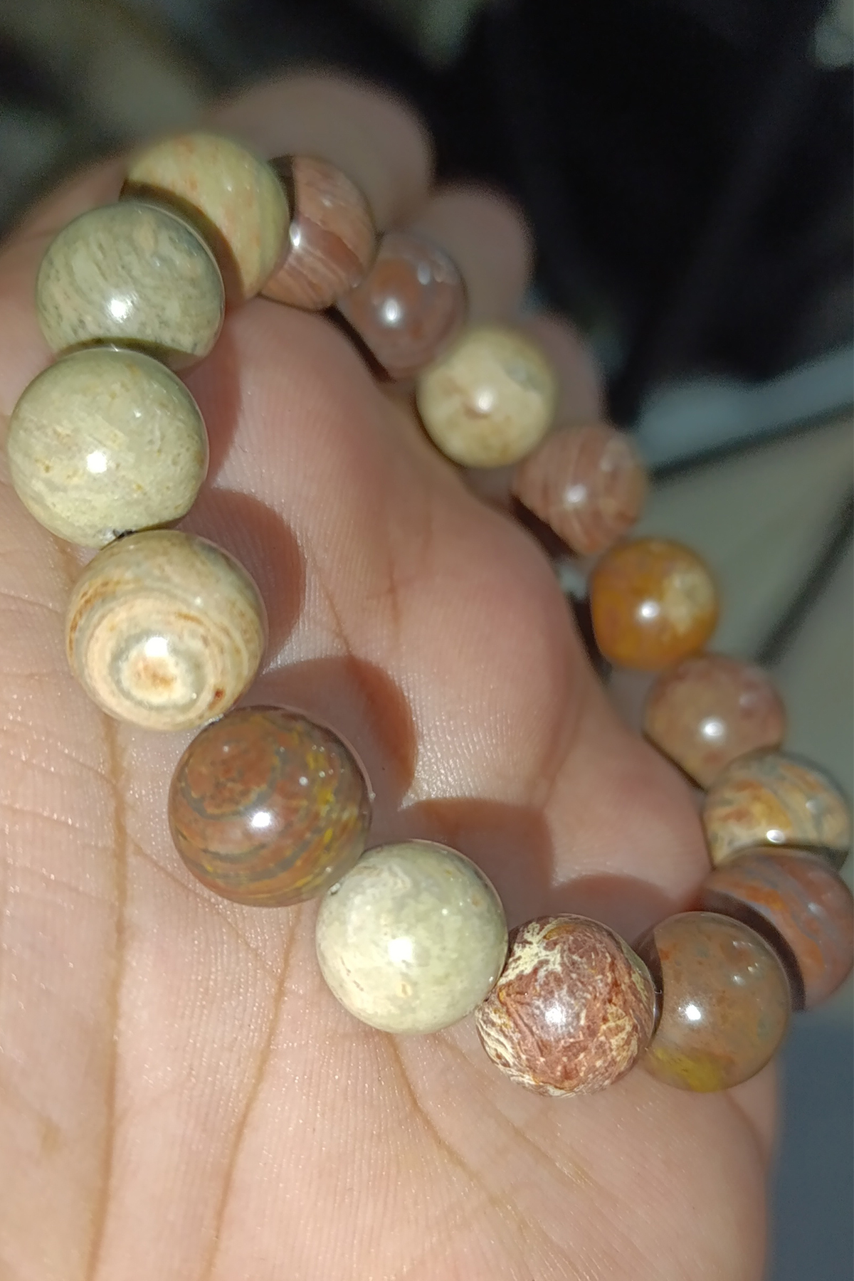 Jasper Taşı Kahve 12 mm Natural Doğaltaş Bileklik - Görsel 2