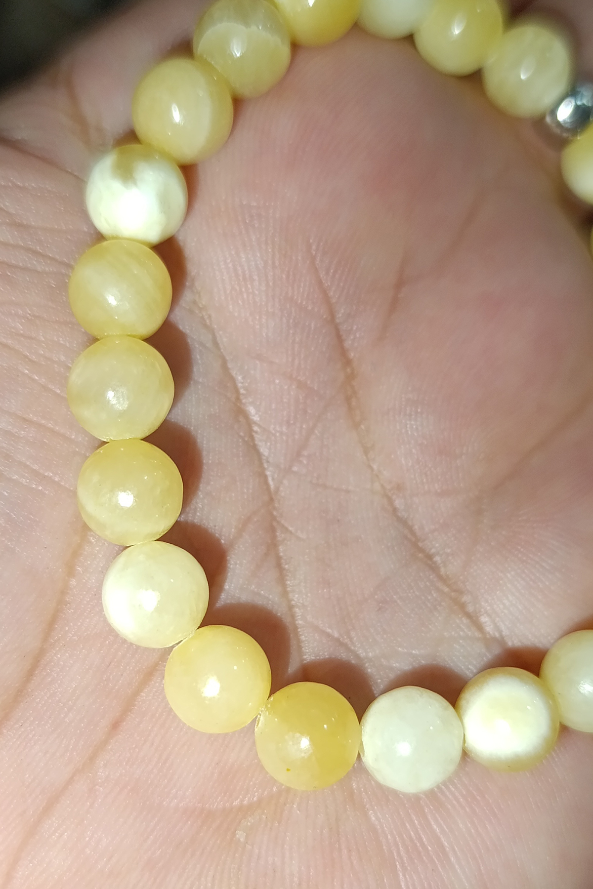 Sarı Kalsit Taşı 8 mm Natural Doğaltaş Bileklik - Görsel 2