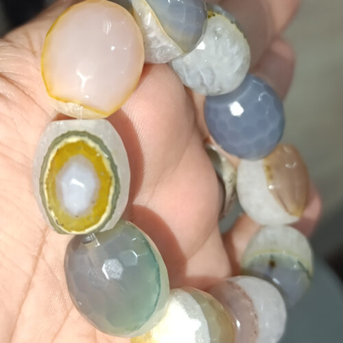 Akik Taşı 19 x 18 mm Faset Kesim Natural Doğaltaş Bileklik