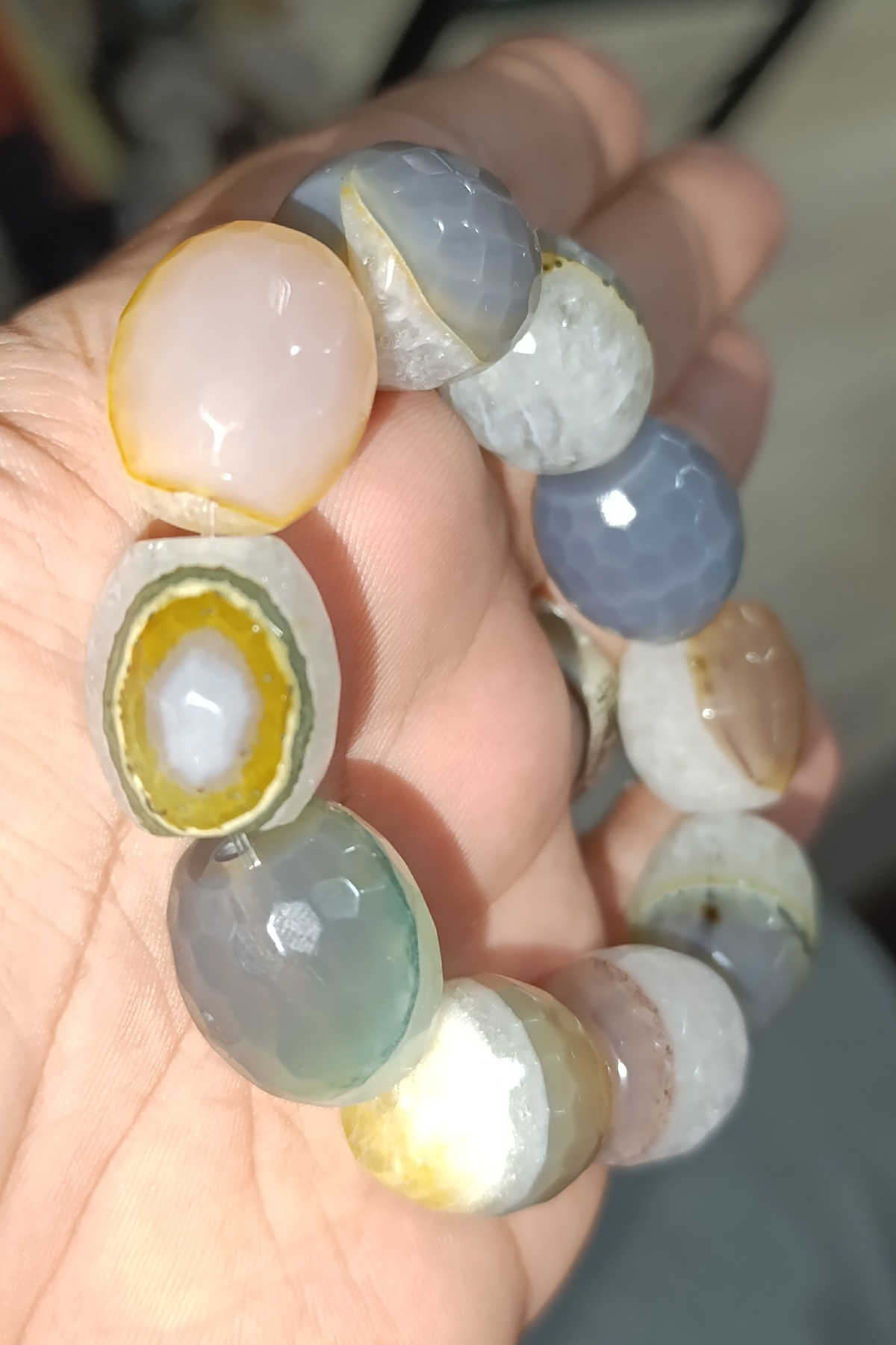 Akik Taşı 19 x 18 mm Faset Kesim Natural Doğaltaş Bileklik