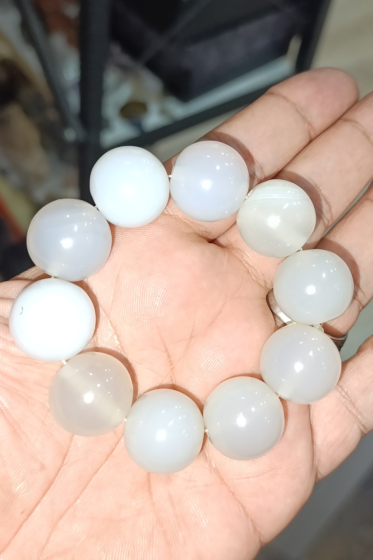 Akik Taşı 20 mm Natural Doğaltaş Bileklik - Görsel 3