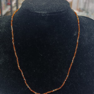 Akik Taşı Kahve 2 mm Faset Kesim Natural Doğaltaş Kolye