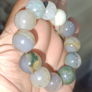 Akik Taşı Damarlı 16 mm Natural Doğaltaş Bileklik