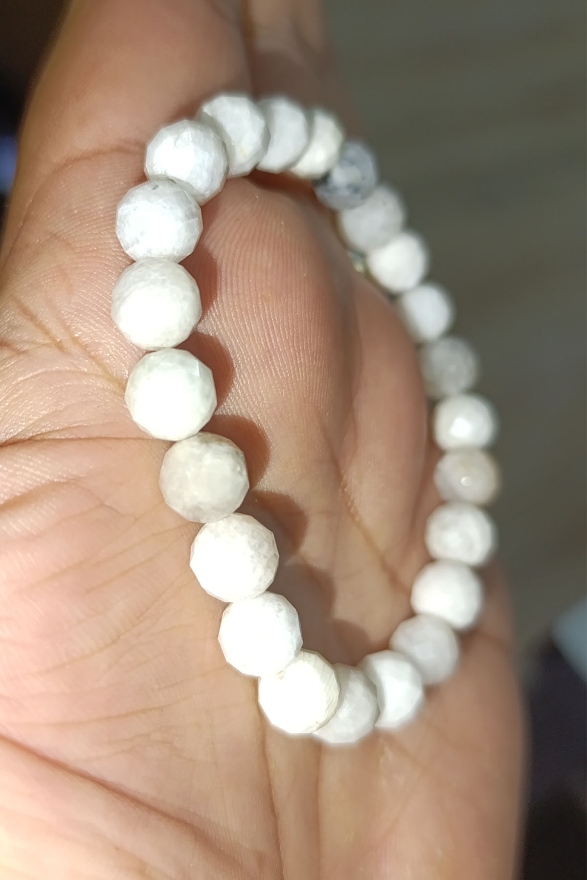 Ay Taşı 8 mm Faset Kesim Natural Doğaltaş Bileklik