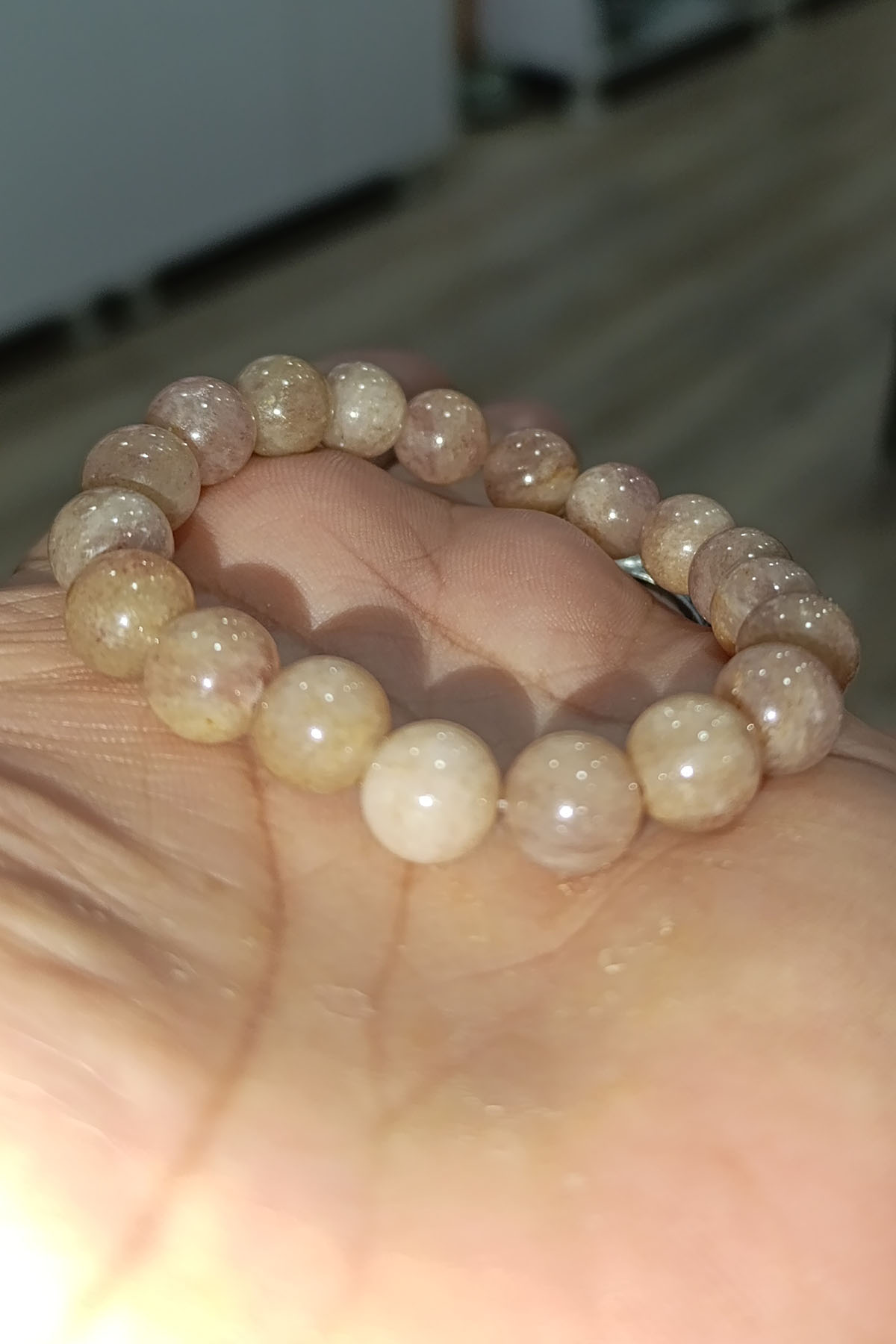 Güneş Taşı 10 mm Natural Doğaltaş Bileklik - Görsel 3