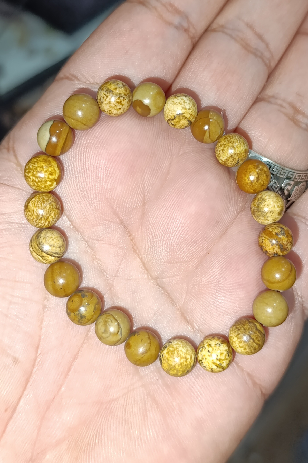 Odun Jasper Taşı 8 mm Natural Doğaltaş Bileklik - Görsel 3