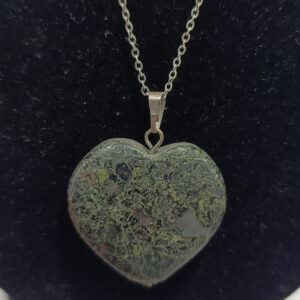 Pirit Taşı Kalp Kesim Natural Doğaltaş Kolye