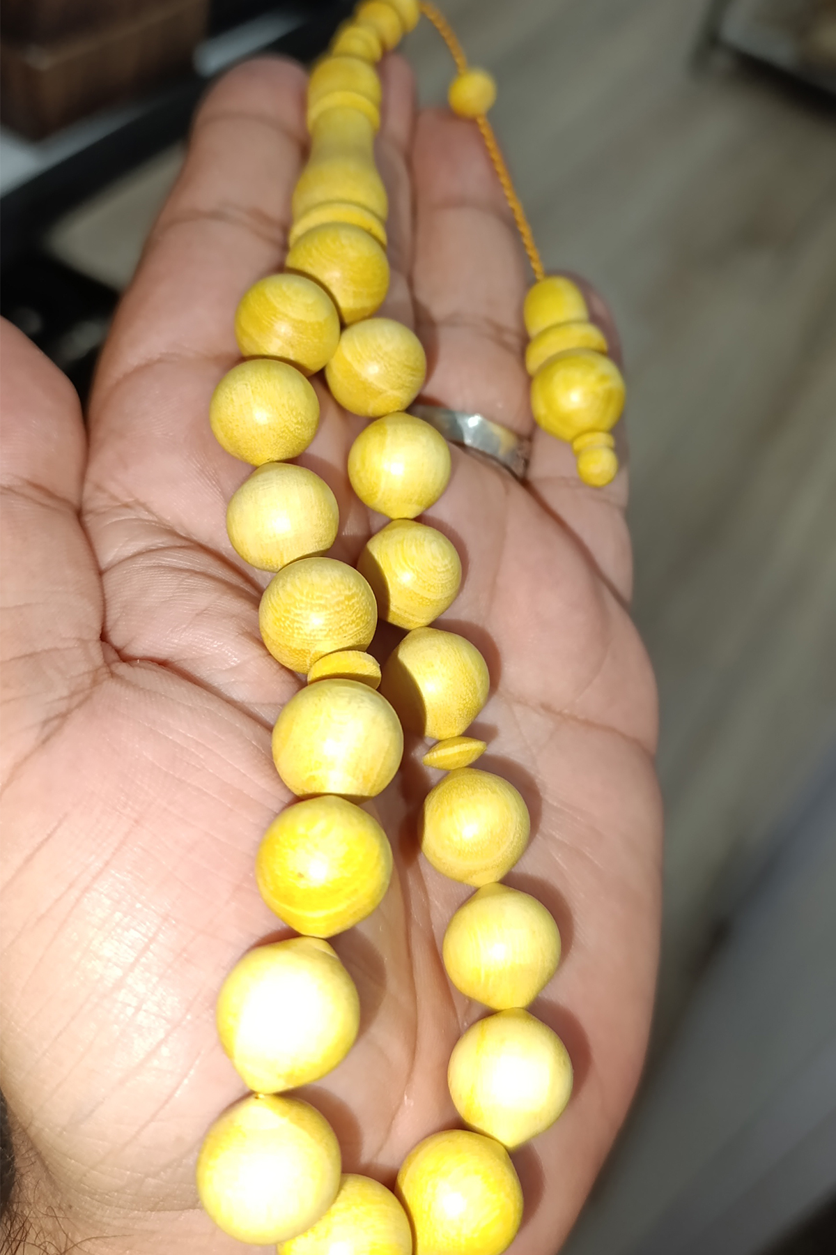 Portakal Ağacı 14 mm Natural Ağaç Tesbih - Görsel 2