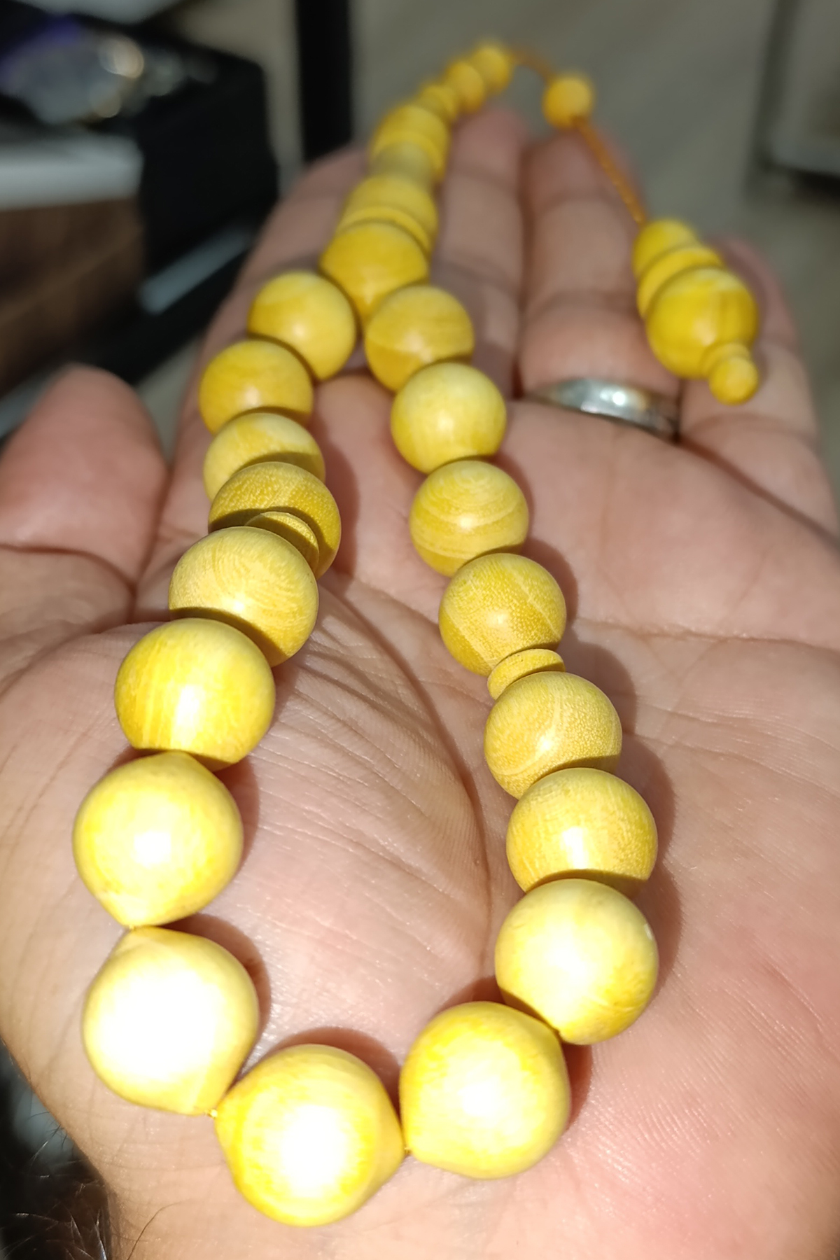 Portakal Ağacı 14 mm Natural Ağaç Tesbih - Görsel 3
