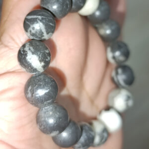 Siyah Jasper Taşı 12 mm Natural Doğaltaş Bileklik