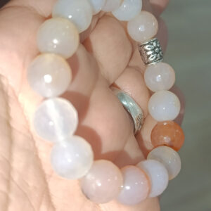 Açık Kahve Akik 12 mm Faset Kesim Doğaltaş Bileklik