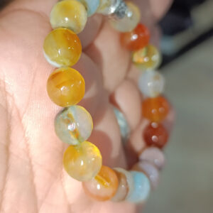 Alacalı Akik Taşı 10 mm Faset Kesim Doğaltaş Bileklik