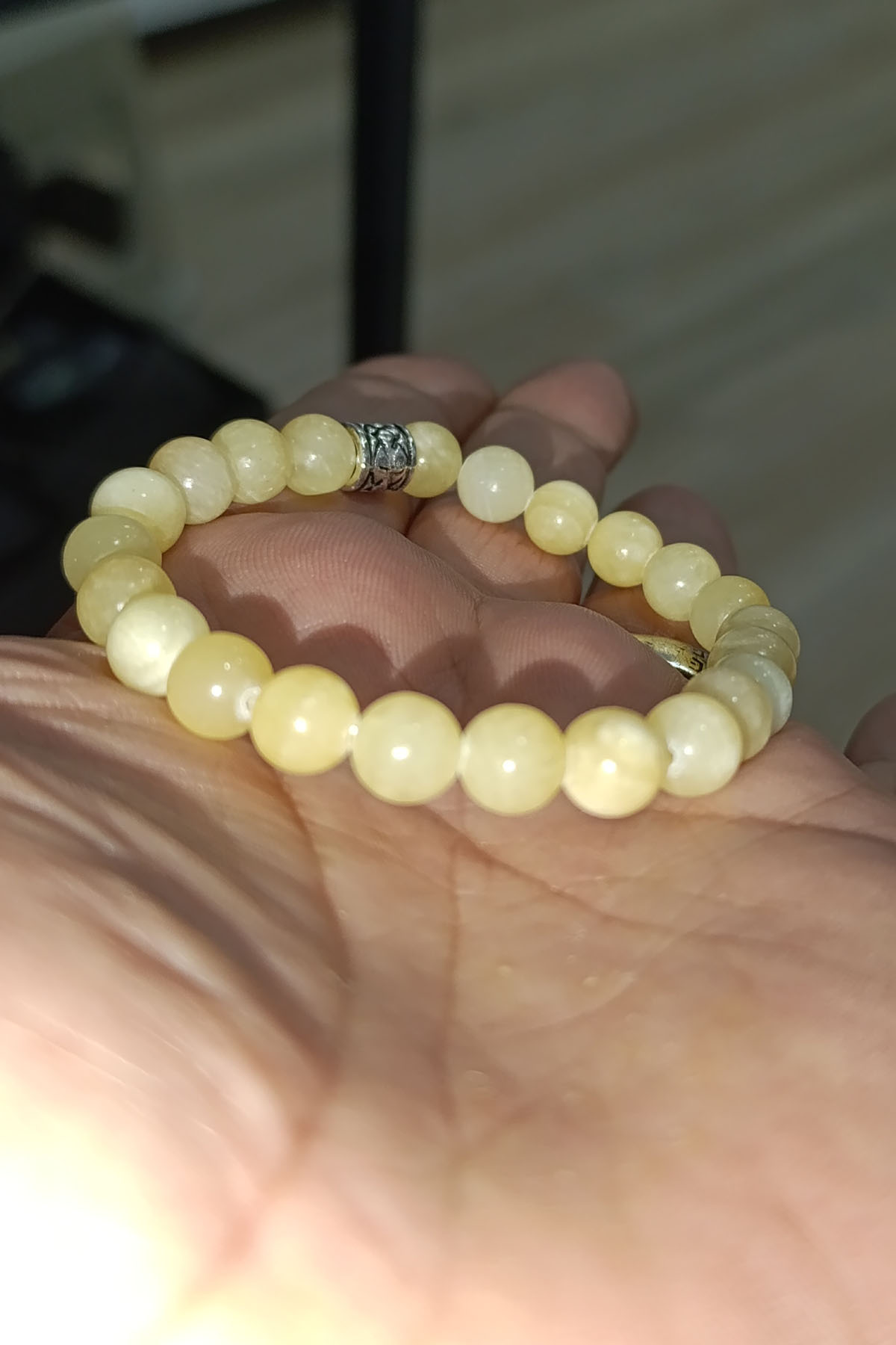Aragonit Taşı 8 mm Natural Doğaltaş Bileklik - Görsel 4