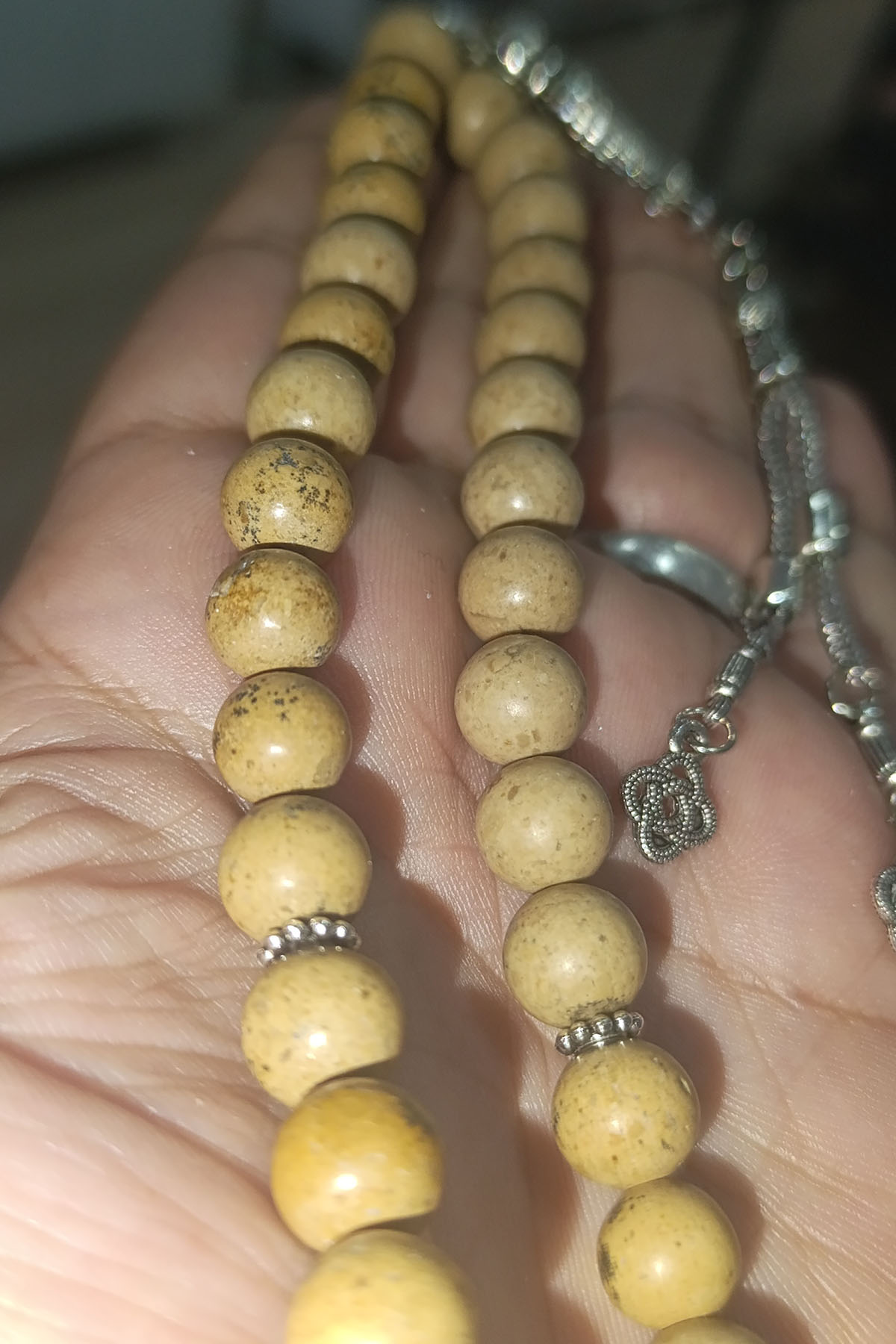 Jasper Taşı Krem 10 mm Natural Doğaltaş Tesbih - Görsel 2