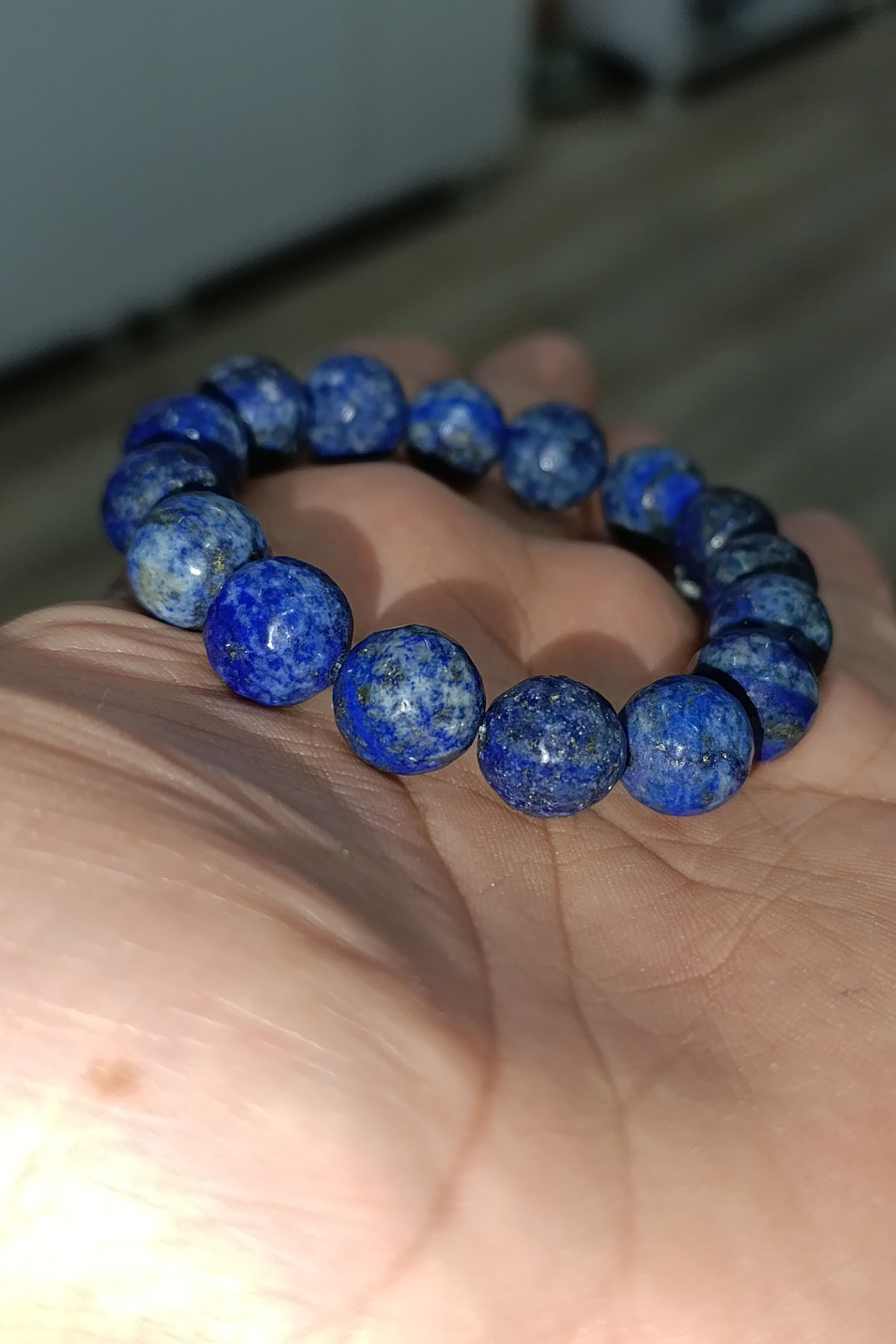 Lapis Taşı 12 mm Faset Kesim Doğaltaş Bileklik - Görsel 2